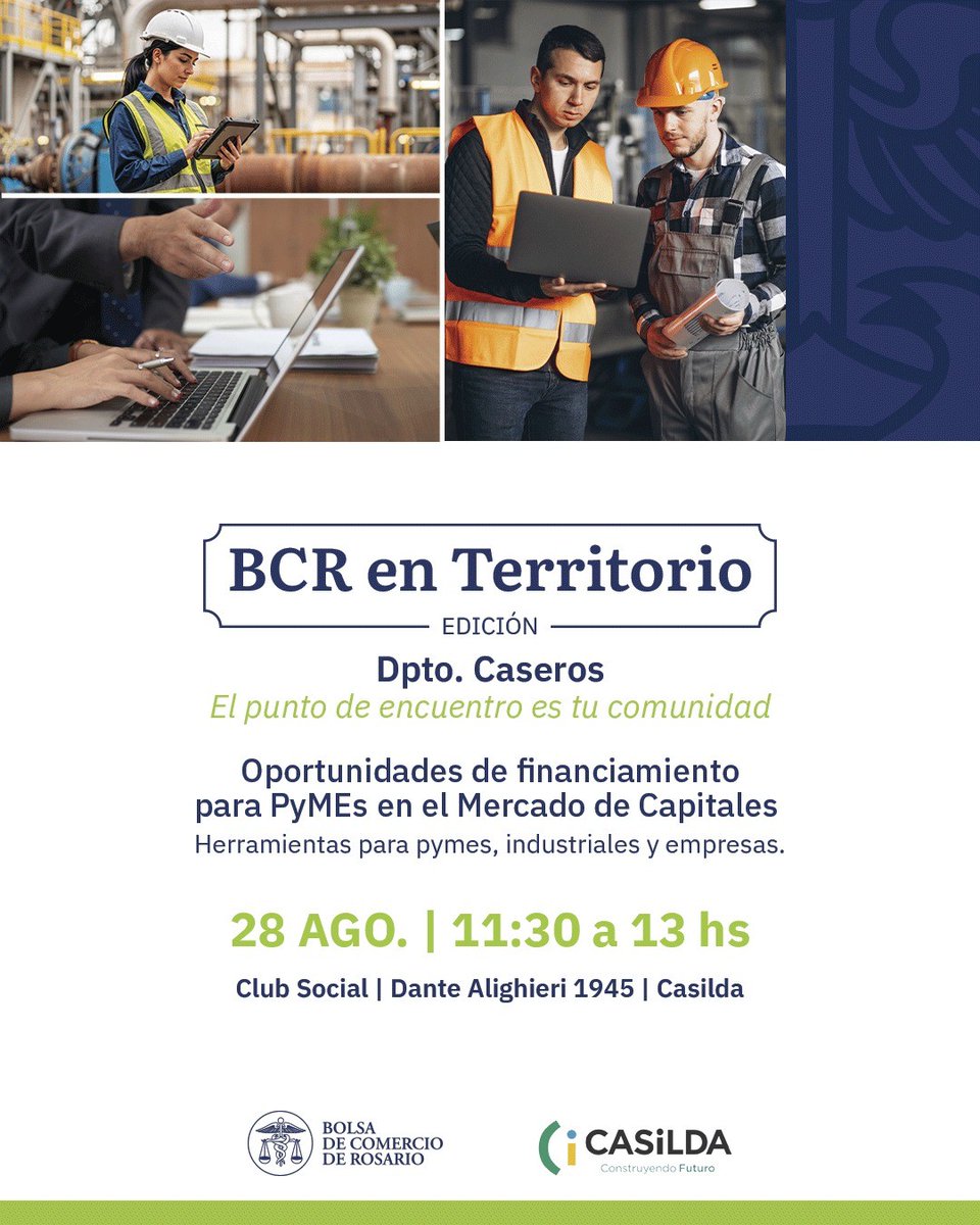 🌎🌾Desde #MAV nos sumamos a una nueva edición de #BCRenTerritorio, el programa organizado por <a href="/BolsaRosario/">Bolsa de Comercio de Rosario</a> para fortalecer el vínculo con los gobiernos locales y los sectores productivos de nuestra provincia.   

Una agenda completa que incluirá charlas sobre financiamiento