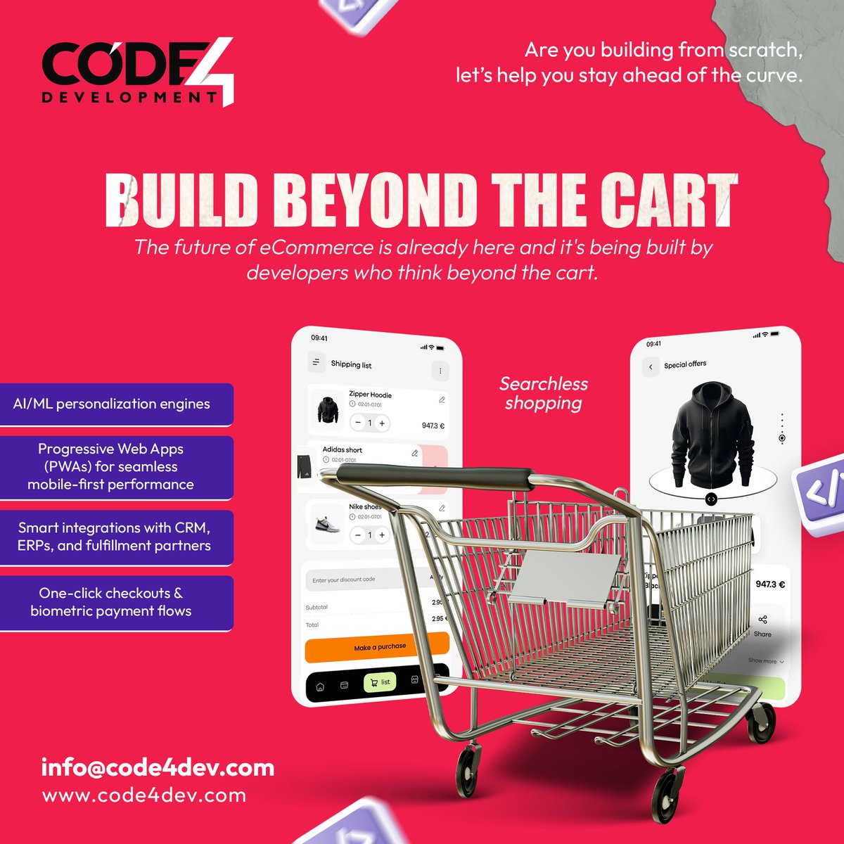 Code4DevX's tweet image. From AI-driven recs to headless storefronts & lightning-fast PWAs, shopping is now an immersive experience.
🌐 Trends shaping modern commerce:
🔍 Voice & image search
🤖 AI/ML personalization
📱 PWAs for mobile-first UX
🛒 1-click & biometric payments