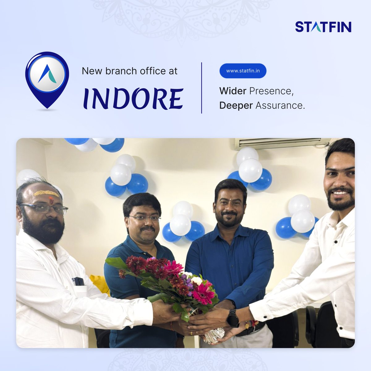 statfin_'s tweet photo. 📍Indore has a new beat—Statfin! 💙✨
 We’re here with smarter BGV, on-ground CPV &amp; proactive RCU solutions. It’s not just about new offices—it’s about growing trust, compliance &amp; credibility. Because when trust grows, business thrives. 🚀
#Statfin #IRCU #BGV #CPV https://t.co/QQsLv8hBOf