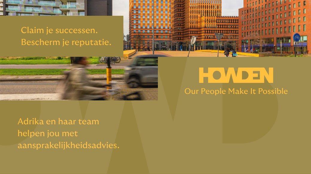 Claim je successen. 
Bescherm je reputatie. 
 
Adrika en haar team helpen jou met aansprakelijkheidsadvies. 
 
Howden Group 
Our People Make It Possible 
 
howdengroup.com/nl-nl