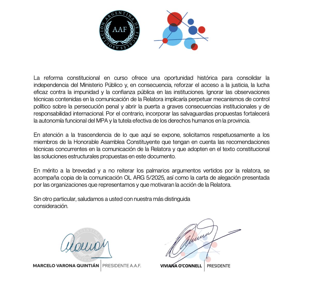 Por si no se enteraron en la Asamblea Constituyente, la Relatora de Independencia de Magistrados y Abogados de ONU, envió una carta con algunas recomendaciones...  Los proyectos que analizamos van en línea con el dominio que  hoy ejerce el poder (sigue)