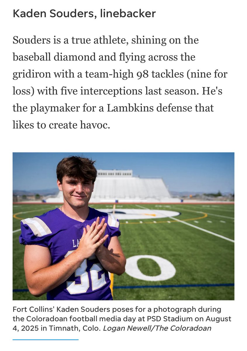 Fort Collins Football (@fortcollinsfb) on Twitter photo Big szn loading! 📈 thanks for highlighting the local teams <a href="/ColoradoanSpts/">Coloradoan Sports</a>!
<a href="/JustinCranford8/">Justin Cranford</a> <a href="/KadenSouders/">Kaden Souders</a> <a href="/jackmckeon_3/">Jack McKeon</a> Mason Bandhauer #lambkinfootball Big szn loading! 📈 thanks for highlighting the local teams <a href="/ColoradoanSpts/">Coloradoan Sports</a>!
<a href="/JustinCranford8/">Justin Cranford</a> <a href="/KadenSouders/">Kaden Souders</a> <a href="/jackmckeon_3/">Jack McKeon</a> Mason Bandhauer #lambkinfootball