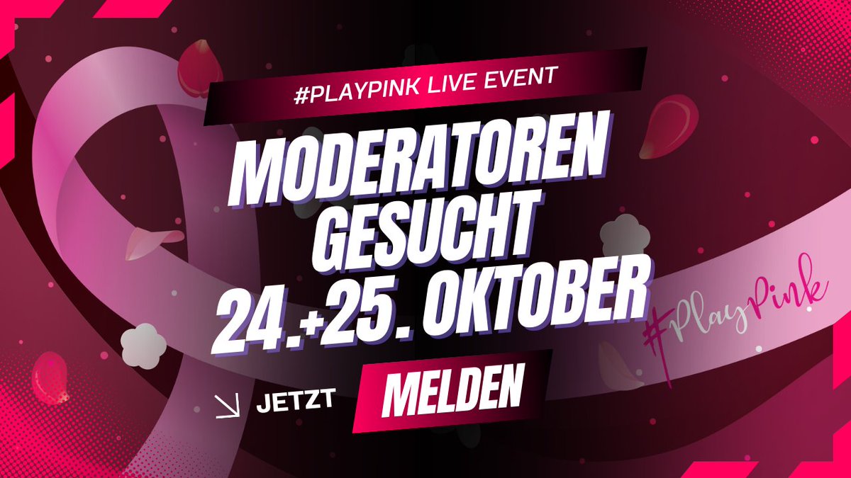 Du hast Spaß am Quatschen und möchtest dich interessanten Challenges stellen? Wir suchen 2-3 Moderatoren (m/w/d), die Bock haben auf ein Live-Event. Schreibt uns gern per DM oder markiert passende Leute in den Commis

#playpink #liveevent #moderator #moderatoren #moderatorgesucht