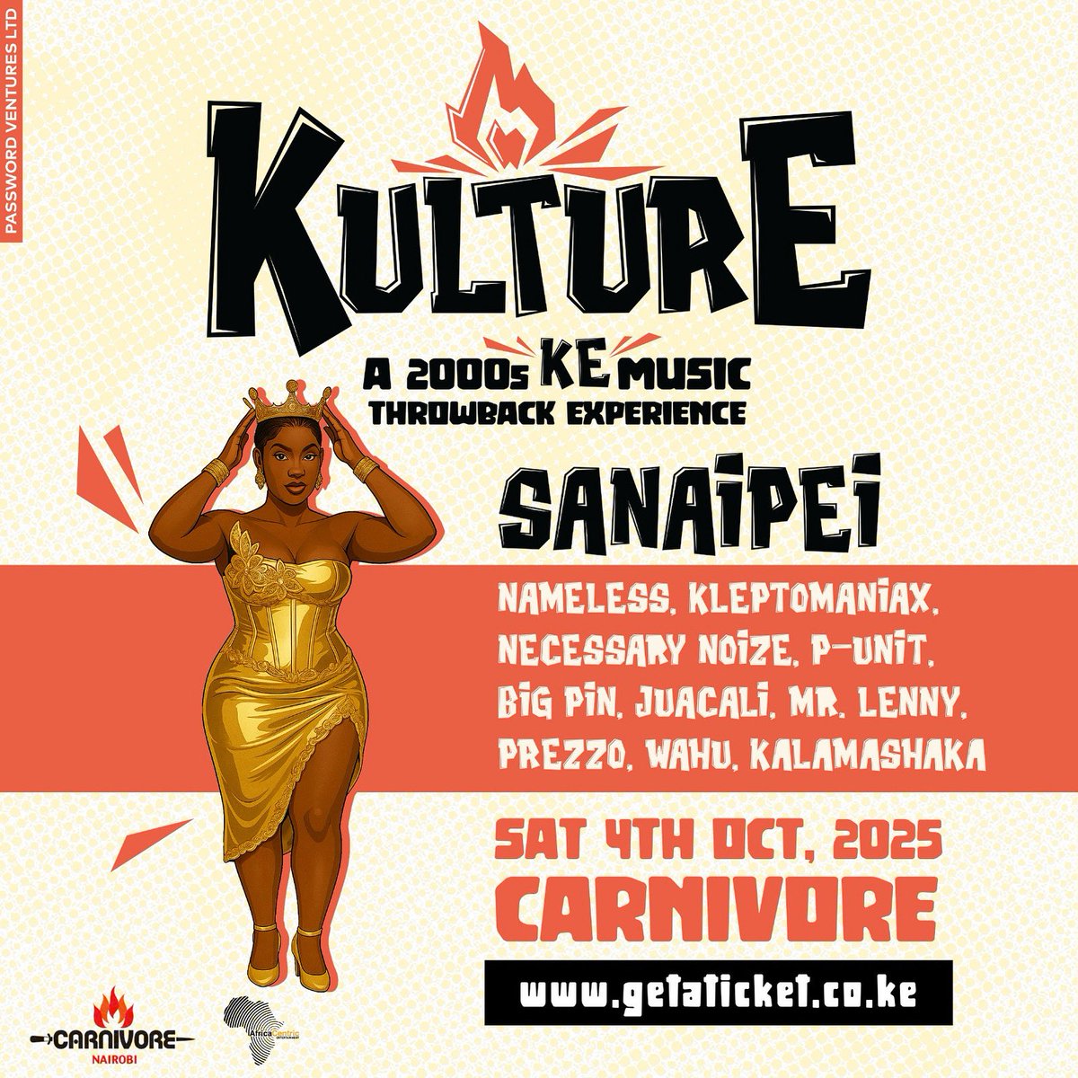 kULTUReEXP's tweet photo. The KULTURE line-up reveal is on. Officially announcing Mr Lenny, @Sanaipei_Tande, @kshakaofficial, and Others.
A 2000s Kenyan Music Throwback Experience.
🎟 Limited Early Bird Tickets at https://t.co/oInNjOqAG6

#KulturE254 #ItsInTheKulturE #KenyanThrowback https://t.co/sn76oMwDXO