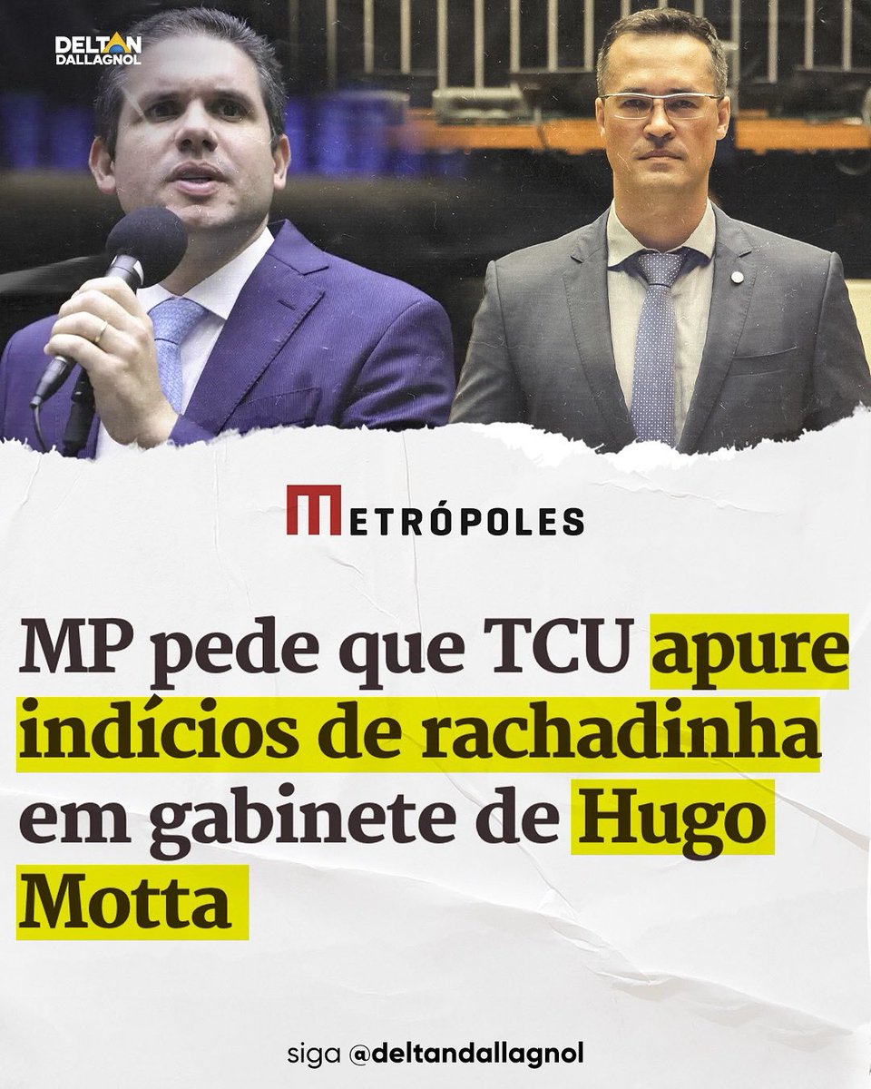 deltanmd's tweet image. 🚨 A rachadinha de Hugo Motta será investigada!

Denunciamos para a Procuradoria-Geral da República a suspeita de uma esquema de rachadinha no gabinete do presidente da Câmara, Hugo Motta, revelado pelo portal Metrópoles. O Ministério Público junto ao TCU também pediu a abertura…