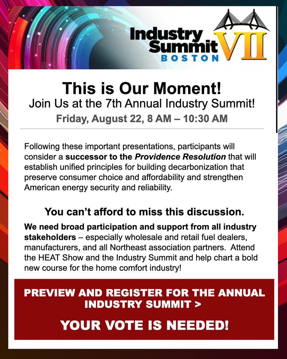 THE HEAT SHOW IS TOMORROW.

STILL TIME TO REGISTER. 

DON'T MISS IT!

Heating fuel and home comfort industry professionals and associations will UNITE at the 2025 HEAT SHOW!  

Safeguard the Future of Your Business!  

Register Now! HEATSHOW.COM