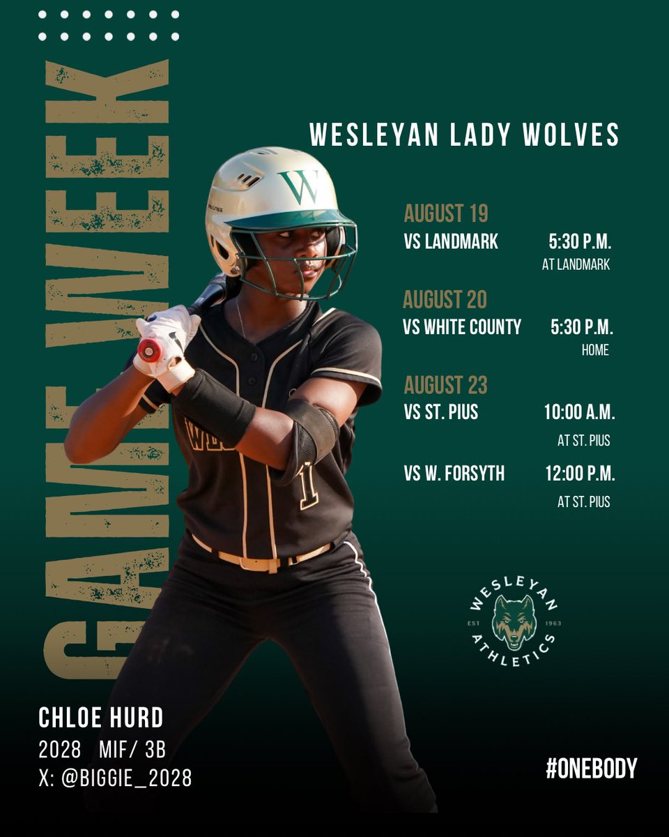 Biggie2028's tweet image. Busy week with @Softball_Wolves 
Let’s goo! #onebody #joshua1v9
Follow along on @GetGameChanger