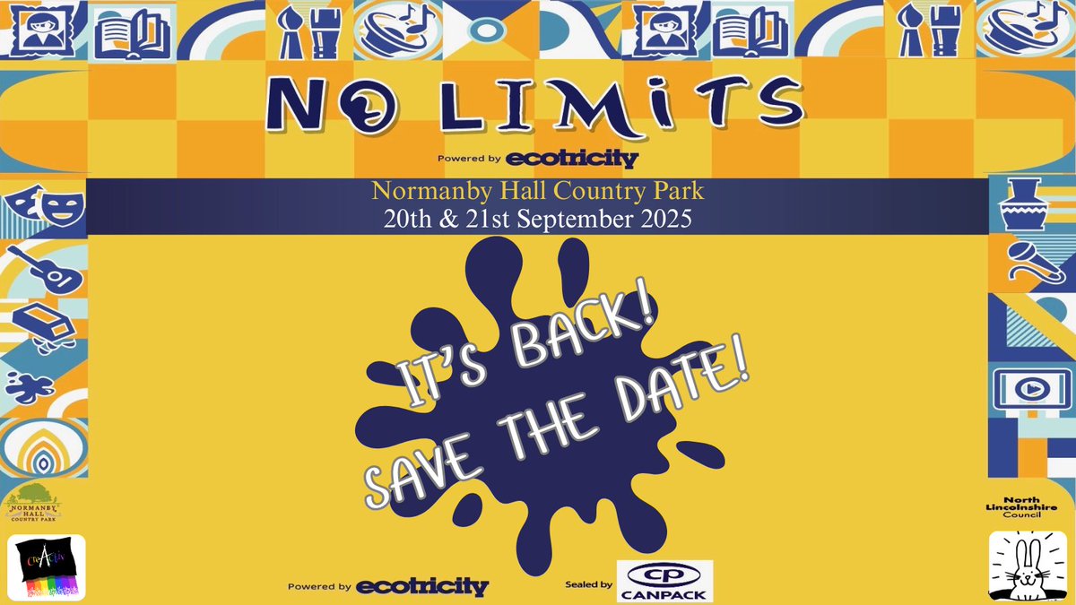 Therabbits21's tweet image. "Are you ready for this ?"
The No Limits Festival is returning with "creActiv" CIC in 2025
A huge thankyou to #Canpack UK Ltd and @ecotricity for their invaluable support and understanding this year. 
Their support has made this possible.
"Powered by Ecotricity sealed by Canpack"