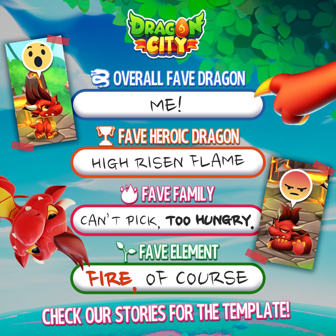DragonCityGame's tweet photo. Your turn, Dragon Master!v 😎
Share your faves in the comments below, and let fellow Dragon Masters see your picks! 🔥 ⬇️
#DragonCity #TeamFlame #Socialpoint @zynga #MobileGame https://t.co/W8PhPmVDto