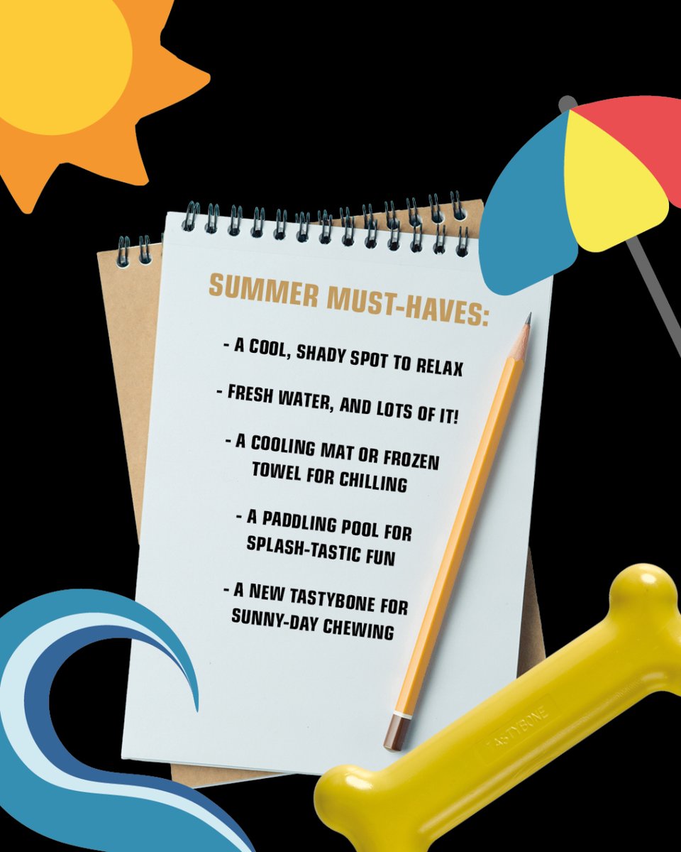 TastyBone_UK's tweet photo. Here’s our list of summer must-haves to keep your dog cool and happy all season long! ☀️🐾
Can you think of anything else? Drop your tips in the comments below, we’d love to hear from you! https://t.co/N8H0iveuF2