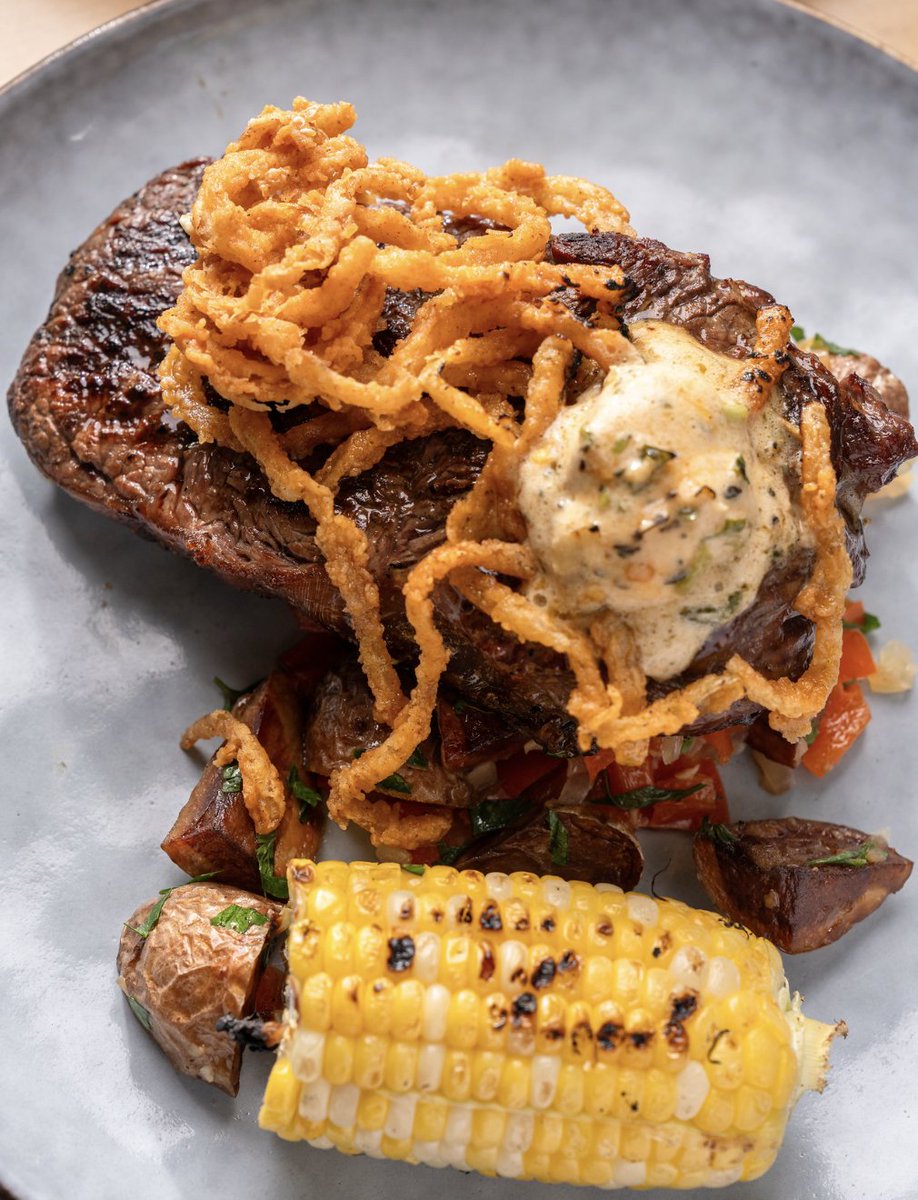 LibsGrillML's tweet image. Say hello to the latest legend on our menu: the GRILLED NEW YORK STRIP! 

Juicy 12oz Certified Angus Beef NY Strip, stacked with crispy potato hash, sweet corn on the cob, cowboy butter, and golden fried onions. It’s a steak lover’s dream come true! 🥩✨
