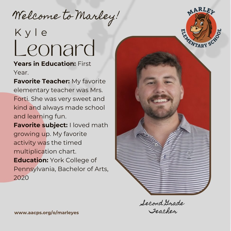 Please join me in welcoming one of our newest Mustangs, Mr. Leonard!