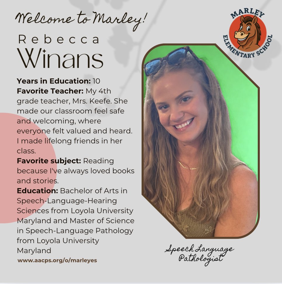 Join me in welcoming one of our newest Mustangs, Ms. Winans! #belonggrowsucceed