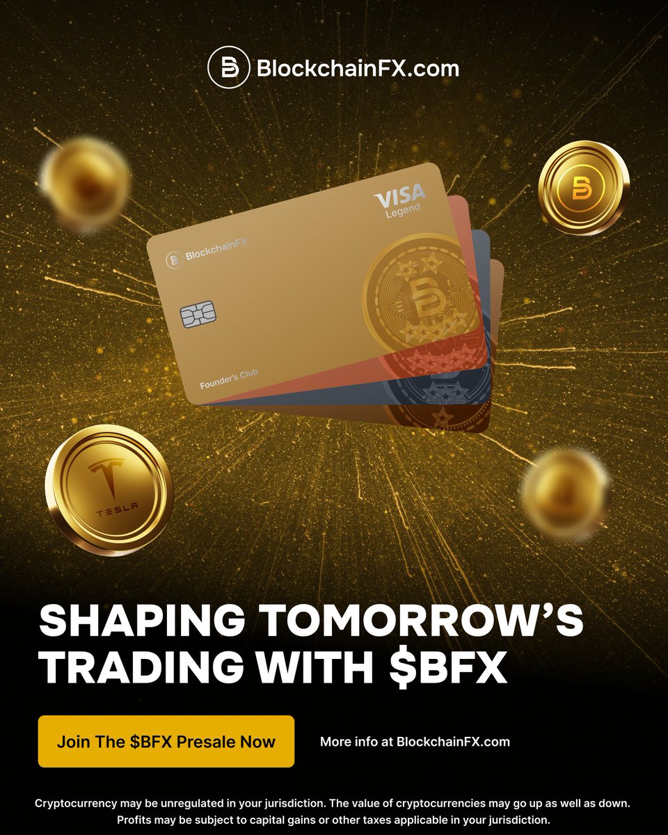Real utility meets real trading power. 💳

The $BFX card puts crypto, stocks, and rewards at your
fingertips.

Shaping the future of trading — one smart move at a
time. 🔮

Join the presale today and be part of what’s next
👉 BlockchainFX.com

#BlockchainFX #BFX #Presale