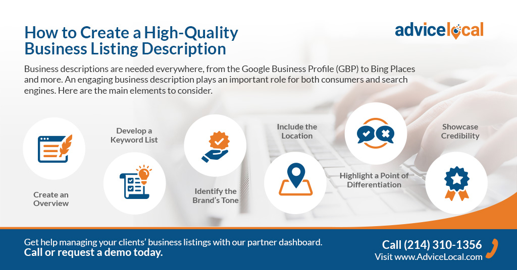 Advice_Local's tweet image. Agencies know that a well-written business listing description makes all the difference for visibility and client success.

Learn the best practices here: advicelocal.com/blog/best-prac…

#DigitalMarketing #LocalSEO #BusinessListings