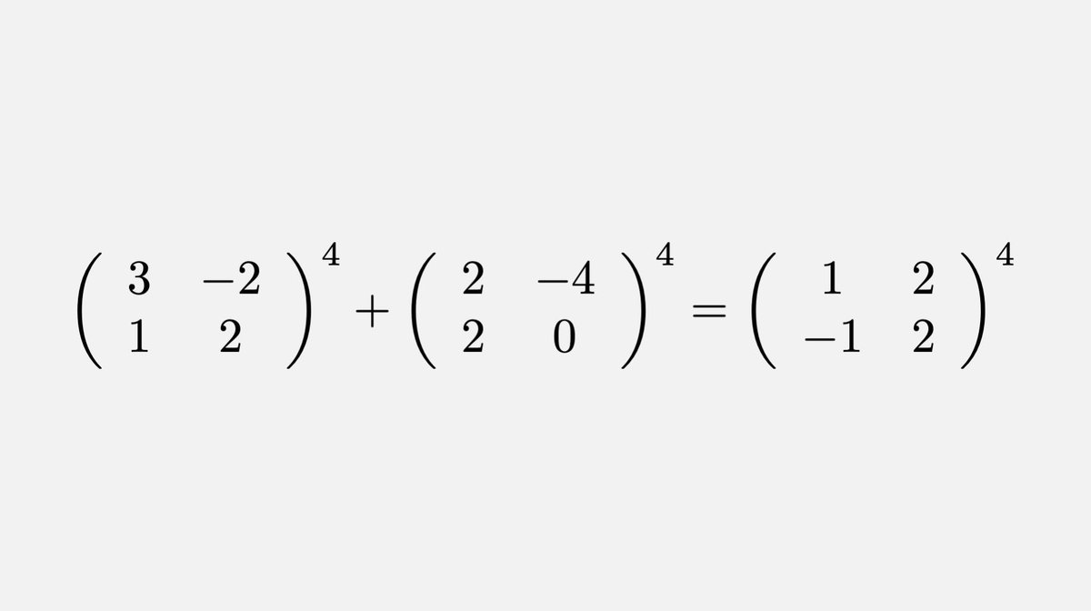 Fermat's Last Theorem (xⁿ + yⁿ = zⁿ) is not applicable to matrices