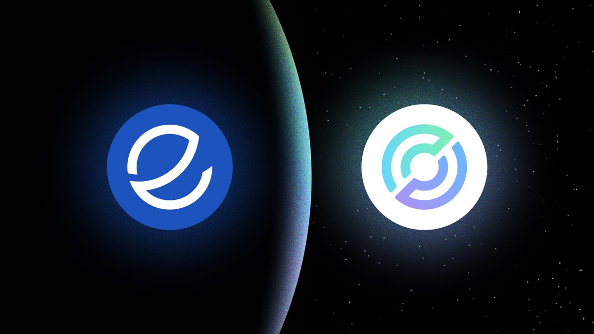 宇宙背景上的 Circle 与 Eco 徽标