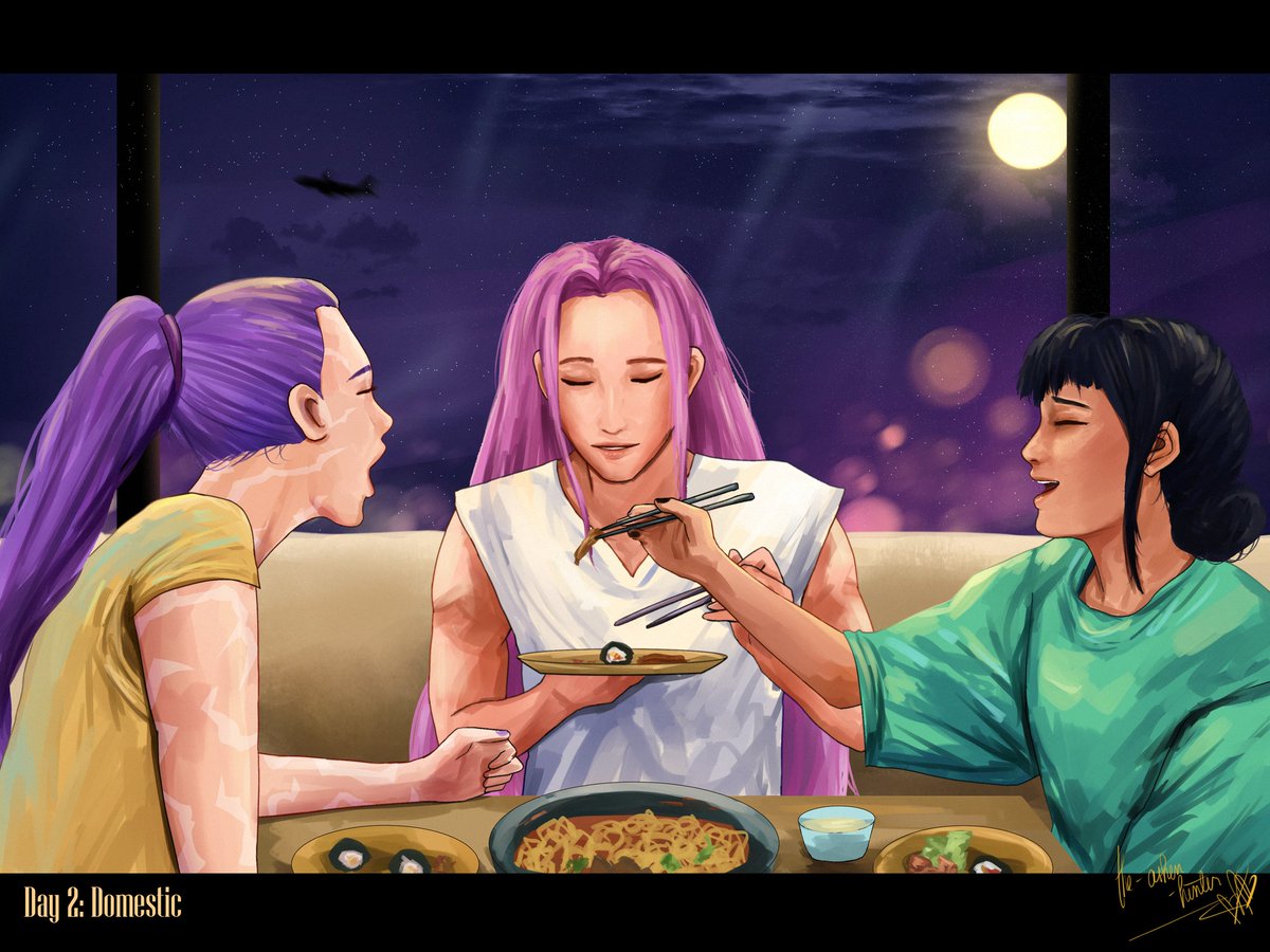 Day 2: Domestic 🍜
-nothing more domestic than eating together
#Polytrixweek2025 #KPOPDEMONHUNTERS #Polytrix