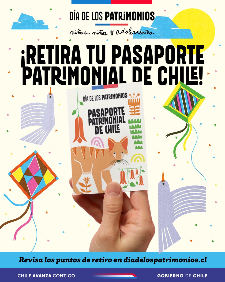 ¡Vuelve el Pasaporte Patrimonial de Chile! 🥳

Cada experiencia nos conecta con lo que somos. Este pasaporte es una invitación a seguir disfrutando la fiesta cultural que nos une.