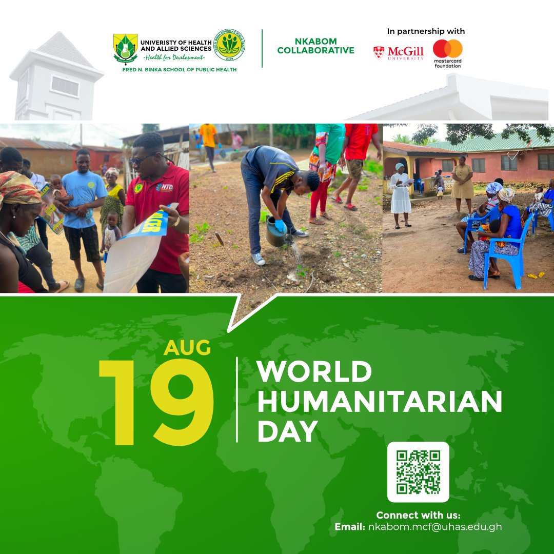 NkabomUhas's tweet photo. Today is #WorldHumanitarianDay π
At UHASβNkabom, we stand for togetherness β Nkabom π.
Through education, access & entrepreneurship, we empower communities for a healthier future.
#UHASNkabom #NkabomTogether #LearnCreateConnect
#ActForHumanity https://t.co/GawI7JvyId