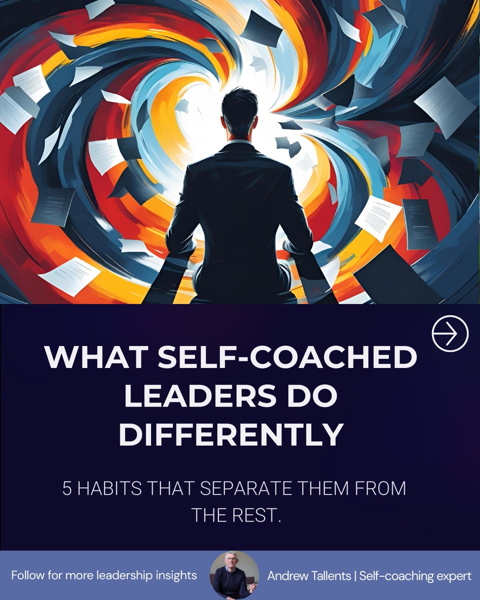andrewtallents's tweet image. Most leaders chase hacks.
The best ones self-coach.

They pause.
Get curious.
Reset their brain.
Name what’s hard.
Lead like humans.

Self-coaching isn’t soft.
It’s strategic clarity in motion.
#leadership #selfcoaching