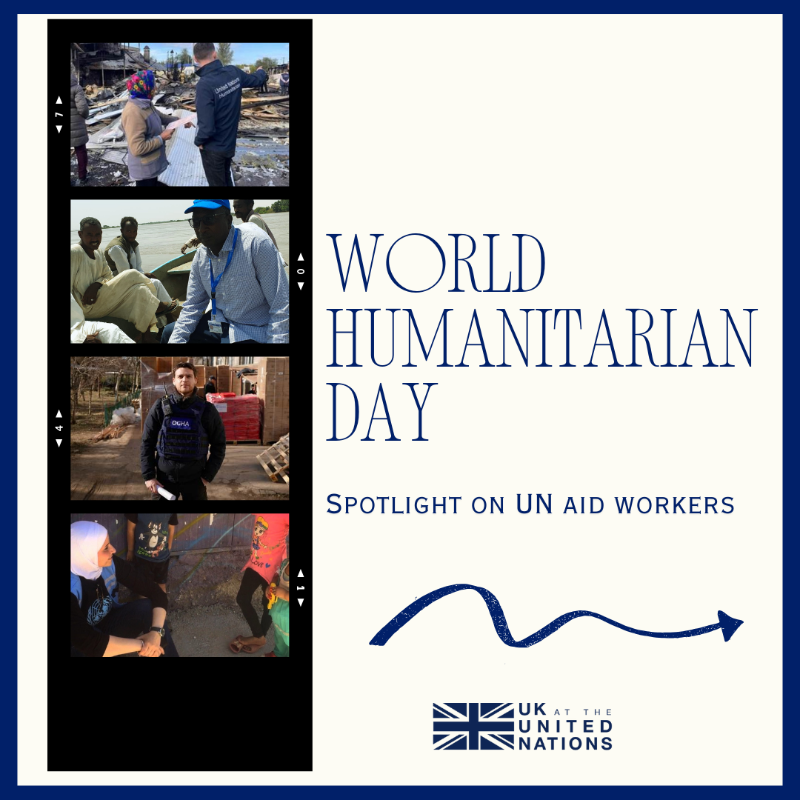 UKUN_NewYork's tweet photo. On World Humanitarian Day, we pay tribute to the aid workers who risk their lives to help others in need.

We call for their protection.

International humanitarian law is clear, civilians and aid workers must never be targeted.

Swipe to see their stories: