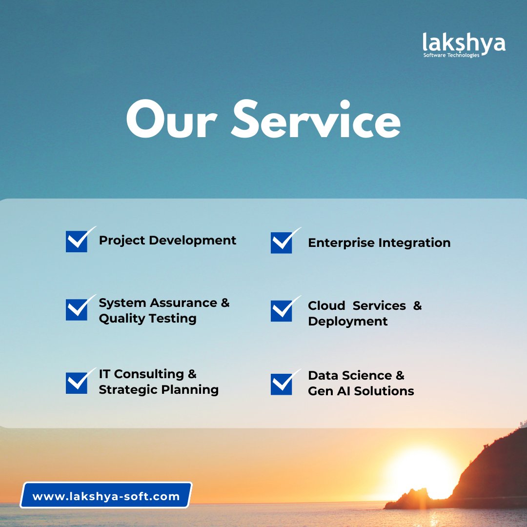 LakshyaSoftware's tweet image. ✨ At Lakshya Software Technologies, we bring innovation and expertise together to deliver future-ready solutions. 

🌐 Explore more: lakshyasoftware.com

#LakshyaSoftware #DigitalTransformation #CloudServices #EnterpriseIntegration #GenAI #DataScience