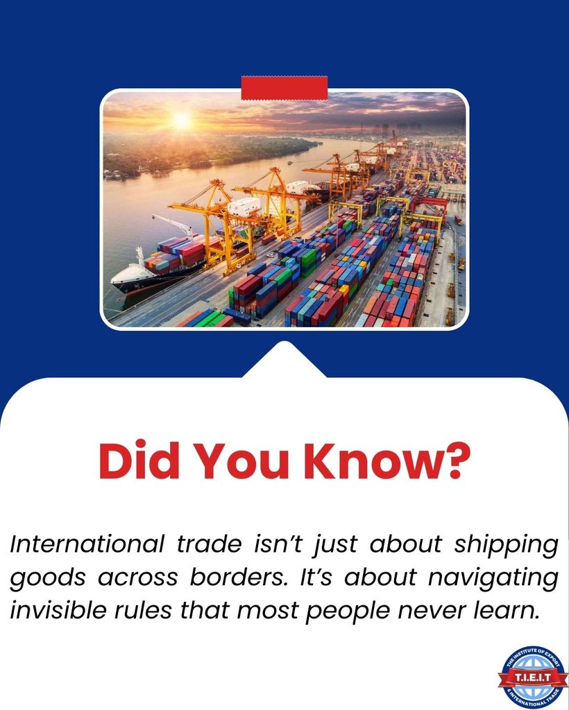 exportinstitut's tweet photo. What’s one trade rule you think every business should know?👀

Our certification programs cover what textbooks can’t🙂‍↔️

#InternationalTrade #TradeRules #Trade https://t.co/5iDi3ifTCc