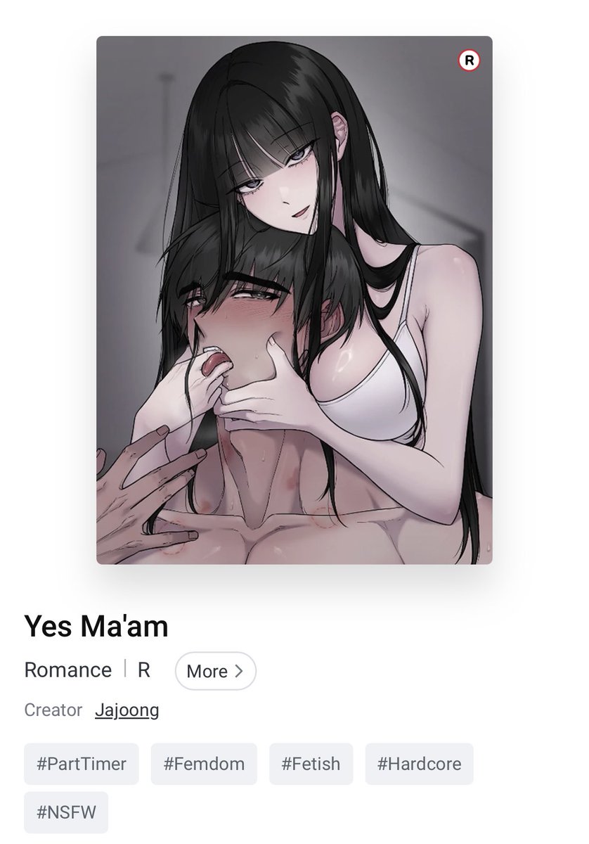 <Yes Ma'am> has just been released on Lezhin US🎉
Chapters 1-8 are now available. New episodes every Tuesday—see you then! :D

<지우의 주인>이 레진US에 론칭되었습니다. 잘 부탁드립니다🙇

🔗lezhin.com/en/comic/yes_m…