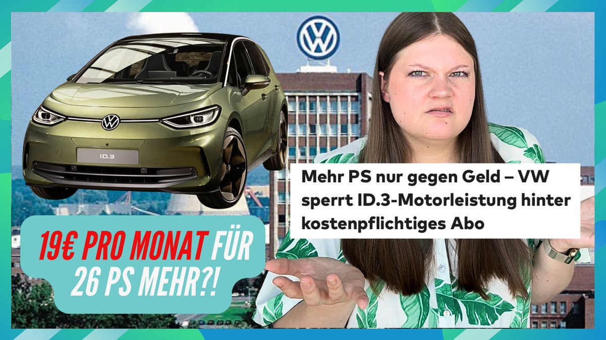Dreist oder überdramatisiert? VW sperrt die volle Motorleistung des ID.3 in 🇬🇧 künftig hinter ein monatliches Abo oder eine Lifetime Lizenz. 

Meine Gedanken zum Thema, inwiefern ich dem medialen Aufschrei zustimme und inwiefern nicht:

youtu.be/fPeBBr0h_zc