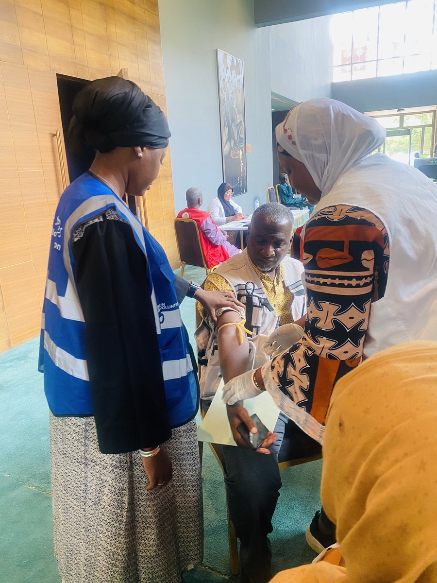 ProgramVNUNiger's tweet image. On #WorldHumanitarianDay the UN Clinic & the National Blood Transfusion Center are organizing a blood donation campaign .Thank you to Samira serving as a UNV at the UN Clinic, and to all @UNVolunteers for their dedication and support in this initiative @ToilyKurbanov @UNV_ROWCA