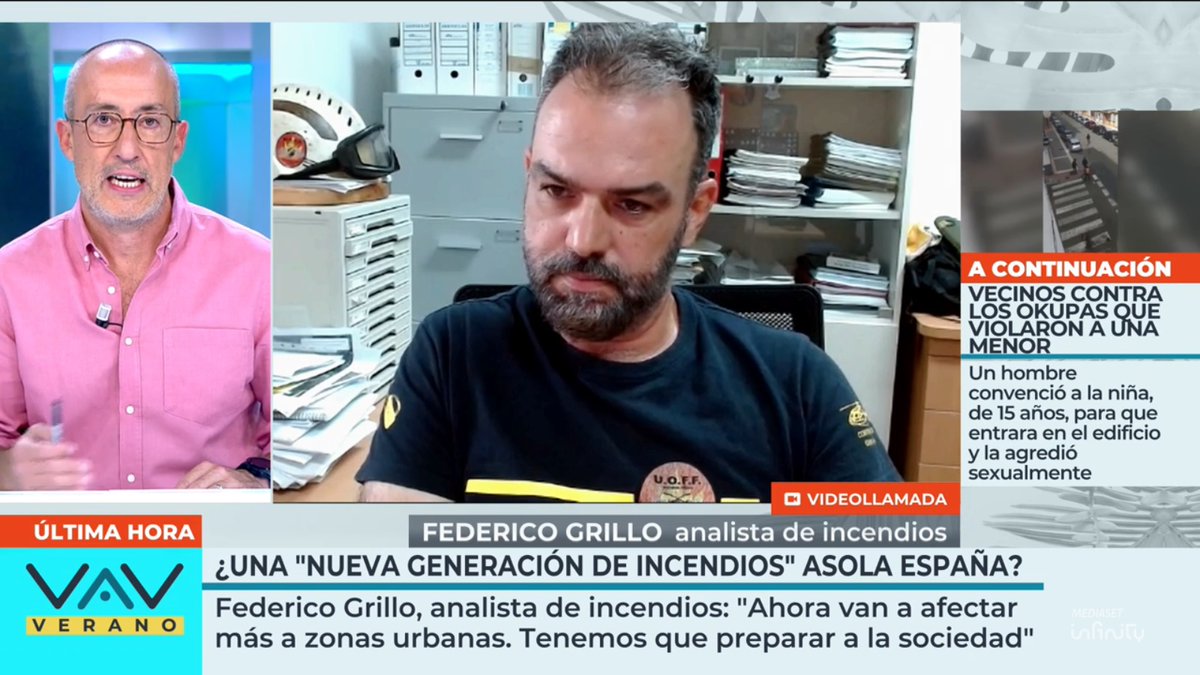 Ingeniería Forestal (@ingforestal50) on Twitter photo El programa de Tele5 <a href="/vamosavert5/">Vamos a ver</a> ha contado el pasado viernes con el vocal de nuestro Colegio <a href="/IngForestal50/">Ingeniería Forestal</a> y experto en incendios forestales, <a href="/FedericoGrillo4/">Federico Grillo</a> , para hablar sobre la actualidad de los grandes incendios de estos días.
VER EL VÍDEO 👇
youtu.be/8VeMcocaNU8 El programa de Tele5 <a href="/vamosavert5/">Vamos a ver</a> ha contado el pasado viernes con el vocal de nuestro Colegio <a href="/IngForestal50/">Ingeniería Forestal</a> y experto en incendios forestales, <a href="/FedericoGrillo4/">Federico Grillo</a> , para hablar sobre la actualidad de los grandes incendios de estos días.
VER EL VÍDEO 👇
youtu.be/8VeMcocaNU8