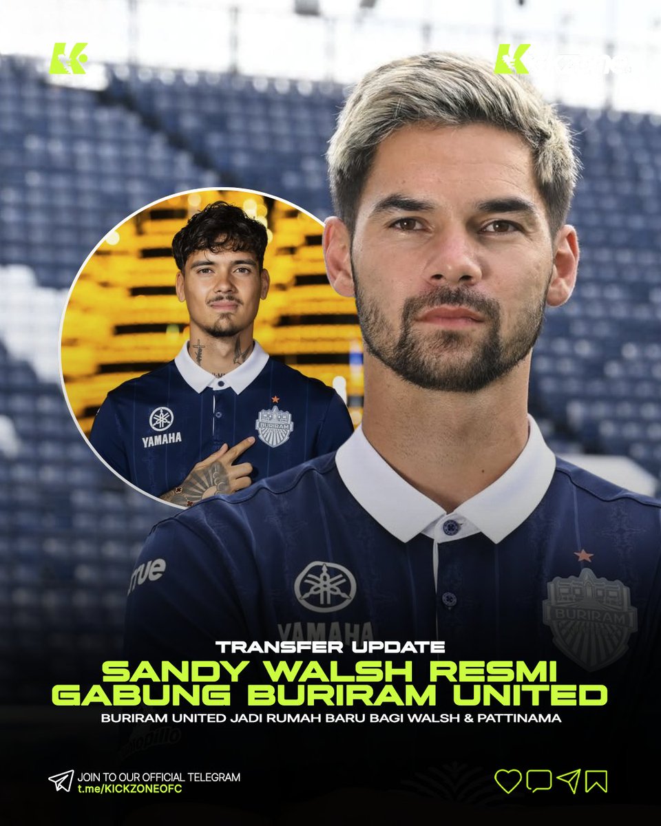 kickzoneofc's tweet photo. 🔁 𝐓𝐑𝐀𝐍𝐒𝐅𝐄𝐑 𝐔𝐏𝐃𝐀𝐓𝐄

Buriram secara resmi mengumumkan kedatangan Sandy Walsh dari Yokohama F. Marinos. 🔥

Selama karirnya, ia sempat membela Genk, Zulte Waregem, KV Mechelen, lalu awal 2025 hijrah ke Jepang bersama Marinos. Dan kini ia siap jadi tembok baru Buriram. https://t.co/K4AE4lMsXo