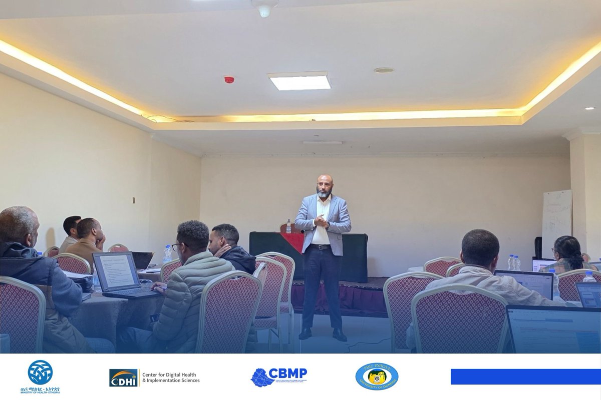 cdhi_uog's tweet photo. @FMoHealth  &amp; CBMP universities aligned 2018 EFY plans in Addis Ababa on Aug 15, 2025. Workshop led by Prof. @BinyamTila and Mr. @AbuRumysaMesoud  focused on innovative HIS interventions, eCHIS paperless woreda, and CRVS strengthening. #EthiopiaHealth #CBMP https://t.co/SOOeBQzHtB