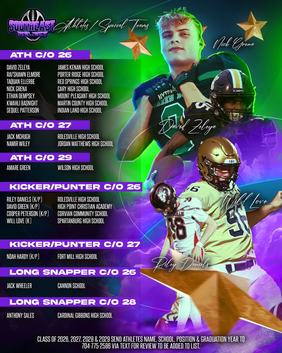 🚨 Athletes &amp; Special Teams Watchlist 🚨 Game-changers on kicks, punts &amp; returns. Who flips the field and makes the biggest impact this year? #HSFootball #SES #GetRecruited