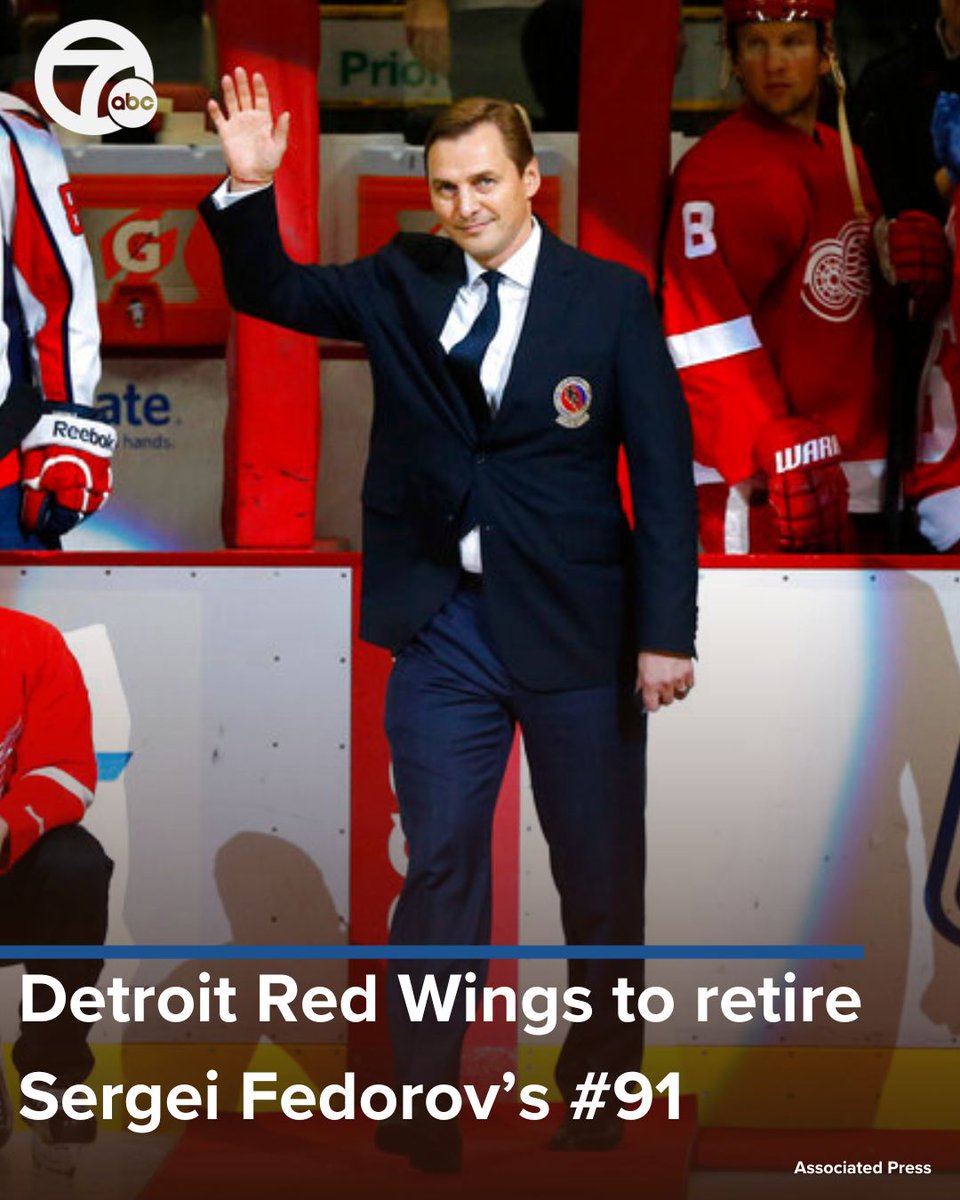 The Detroit Red Wings are officially retiring Sergei Fedorov's #91, the team announced this morning. More here: wxyz.com/sports/detroit…