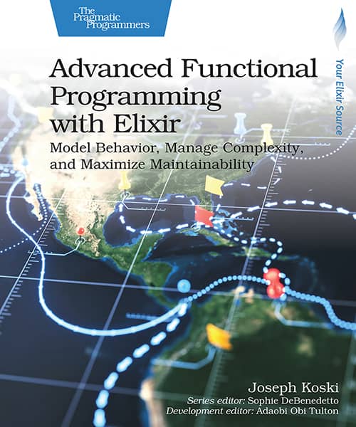 abreujp9's tweet image. Advanced Functional Programming with Elixir by Joseph Koski: monads, monoids, and domain-driven design with real-world Elixir. Beyond syntax - build maintainable systems. pragprog.com/titles/jkelixi… #ElixirLang #MyElixirStatus