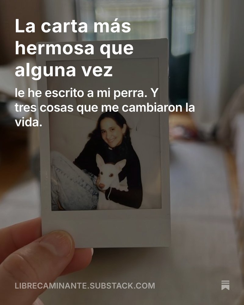 Si tienes perro y también es tu vida te va a gustar: librecaminante.substack.com/p/la-carta-mas…