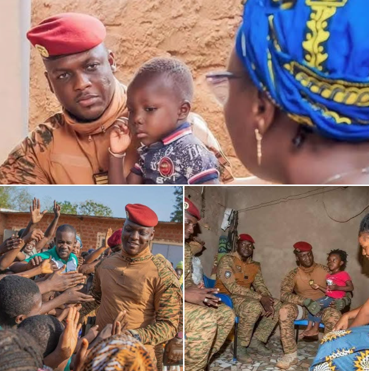 Captain Ibrahim Traore, President of Burkina Faso, has reportedly donated his annual salary to orphanages and street children. He had to go hand it to them himself. He might be President, but he still loves to hang around his people.

To him there is no point enjoying while his