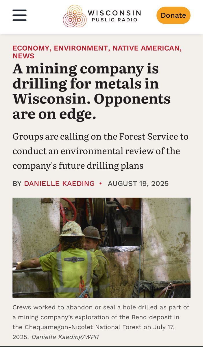 Exploratory drilling is happening now in north central Wisconsin. <a href="/DanielleKaeding/">Danielle Kaeding</a> went there to see it for herself, and report on what it could mean for future mining projects. (Link below.)