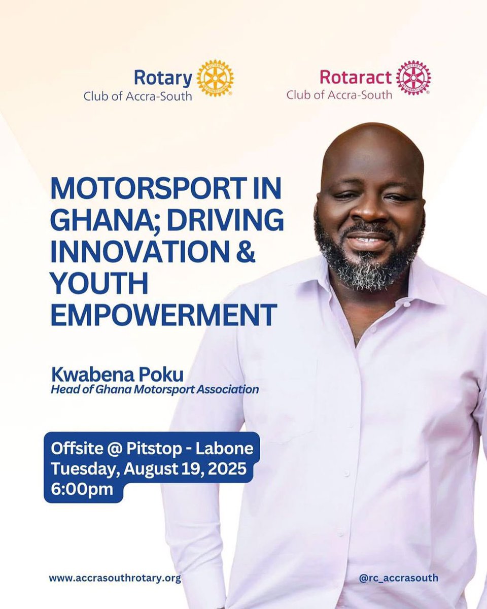 Joint meeting with mother club <a href="/rc_accrasouth/">Rotary Club of Accra-South</a>  🤗🥳

Investing in youth empowerment is investing in a brighter future for all.

*#SouthSiders
*#Offsite
*#UniteForGood