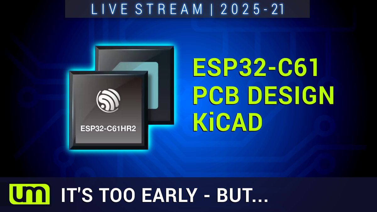 Next #LiveStream I'm going to waste my time on a PCB for the ESP32-C61 - because it's WAAAAAY too early !
youtube.com/live/Te_RIbijX…
I hope you can join me :)
#ESP32C61 #PCBdesign #KiCAD