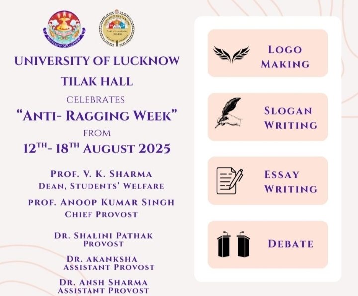 TilakGirls_'s tweet photo. Welcome to "TILAK GIRLS HOSTEL" .
This Anti-ragging week 2025, we're committed to fostering a culture of respect, dignity and safety for all the student, let's make this place where everyone thrives
#AntiRaggingWeek #safecampus https://t.co/r0ao6Lc8jf