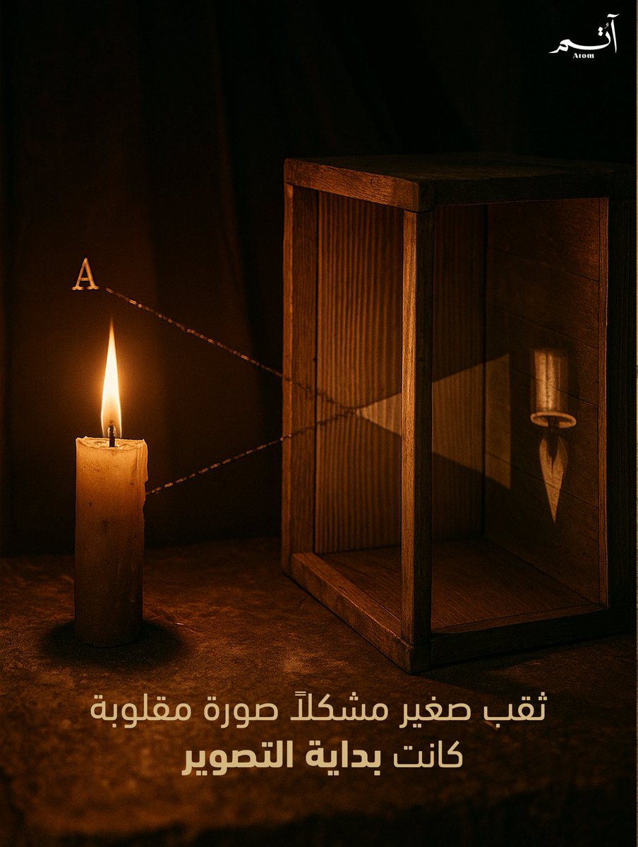 AtomFilms_SA's tweet image. لاحظ ابن الهيثم في حجرة مظلمة أن الضوء يدخل من ثقب صغير من النافذة مشكلاً صورة مقلوبة على الجدار المقابل.

إن مثل هذه التجارب العلمية في صناديق (قُمرات) مظلمة ذات ثقب صغير أرست مبادئ عمل الكاميرا التي نستخدمها اليوم 

#اليوم_العالمي_للتصوير