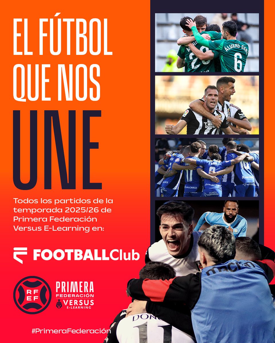 📺 ¡<a href="/FootballClub/">FootballClub</a> se une a la oferta televisiva de #PrimeraFederación!

➡️ Todos los partidos 𝗲𝗻 𝗱𝗶𝗿𝗲𝗰𝘁𝗼 𝘆 𝗮 𝗹𝗮 𝗰𝗮𝗿𝘁𝗮.

ℹ️ rfef.es/es/noticias/pr…

#VersusELearning