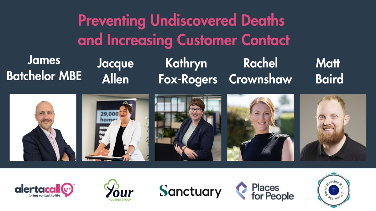 Alertacall Ltd (@alertacall) on Twitter photo 📢3 weeks to go until 🎙️'Preventing Undiscovered Deaths & Increasing Customer Contact' at #HousingCommunitySummit with:
⭐Jacque Allen <a href="/Your_Housing/">Your Housing Group</a>
⭐Kathryn Fox-Rogers <a href="/HelloSanctuary/">Sanctuary Housing</a>
⭐Rachel Crownshaw at Places for People
⭐<a href="/MBairdRec/">Matthew Baird</a> <a href="/theshrt/">The Social Housing Round Table</a>
👉 buff.ly/eQwV8lD 📢3 weeks to go until 🎙️'Preventing Undiscovered Deaths & Increasing Customer Contact' at #HousingCommunitySummit with:
⭐Jacque Allen <a href="/Your_Housing/">Your Housing Group</a>
⭐Kathryn Fox-Rogers <a href="/HelloSanctuary/">Sanctuary Housing</a>
⭐Rachel Crownshaw at Places for People
⭐<a href="/MBairdRec/">Matthew Baird</a> <a href="/theshrt/">The Social Housing Round Table</a>
👉 buff.ly/eQwV8lD