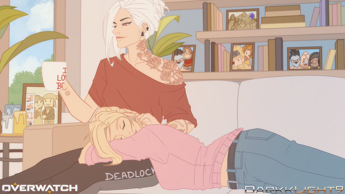 Little relaxing moment between Ashe/Mercy because someone begged me in PM. Angela deserves a little break 

I have 3 slots free for commissions again, if you are interested do not hesitate to send me a PM

#Overwatch2
