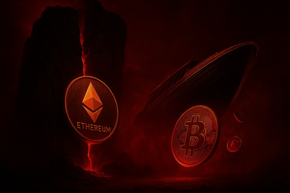 BLACKROCK AND ARK DUMP OVER $147M IN ETH & BTC BlackRock offloaded  19,504.95 ETH worth $82.7M, while Ark 21Shares sold 559.85 BTC valued at  $64.4M. The simultaneous moves by two of the