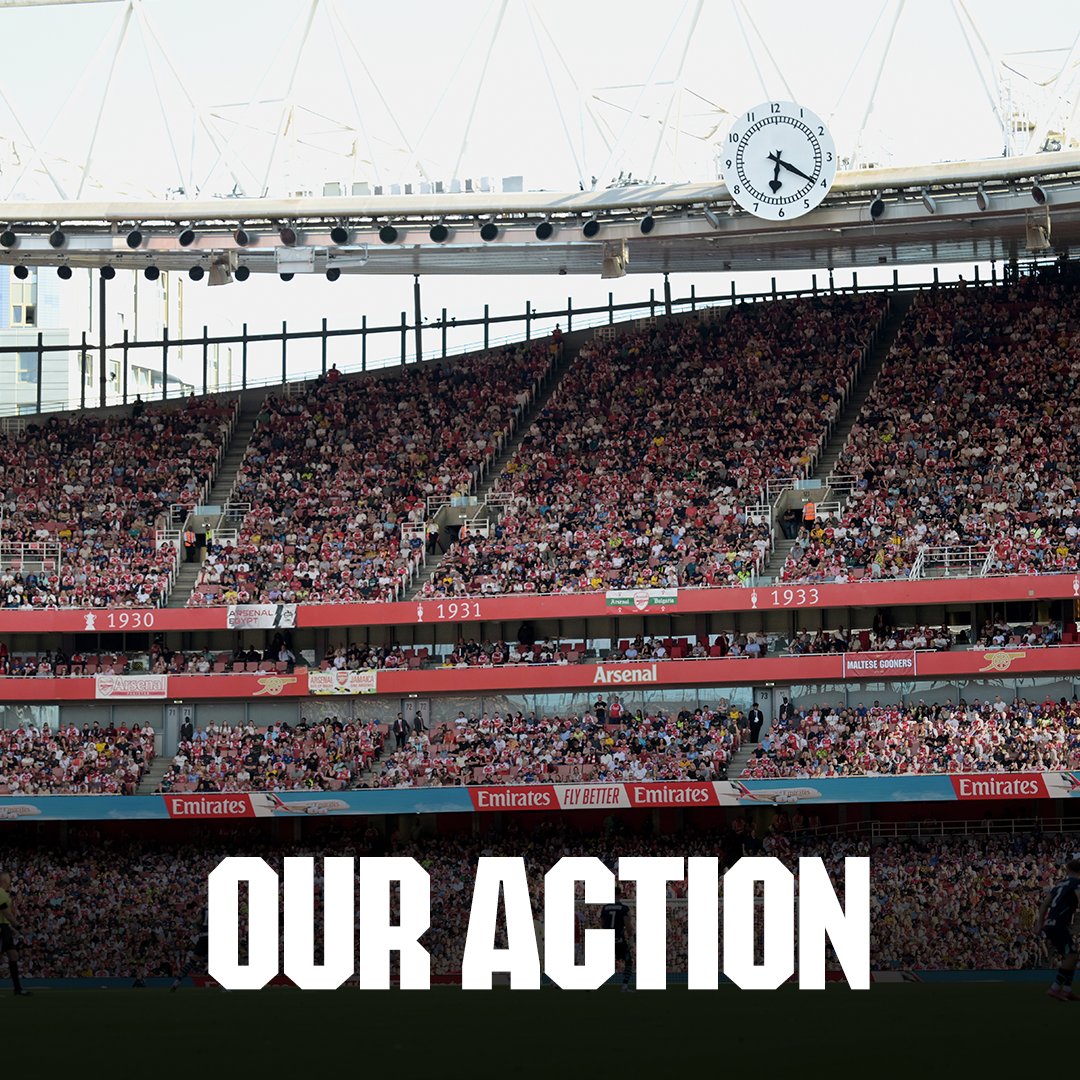 Arsenal's tweet photo. We continue to stand firmly against all forms of abuse and discrimination.

Read more on our action to make Arsenal a safe space for everyone 👇