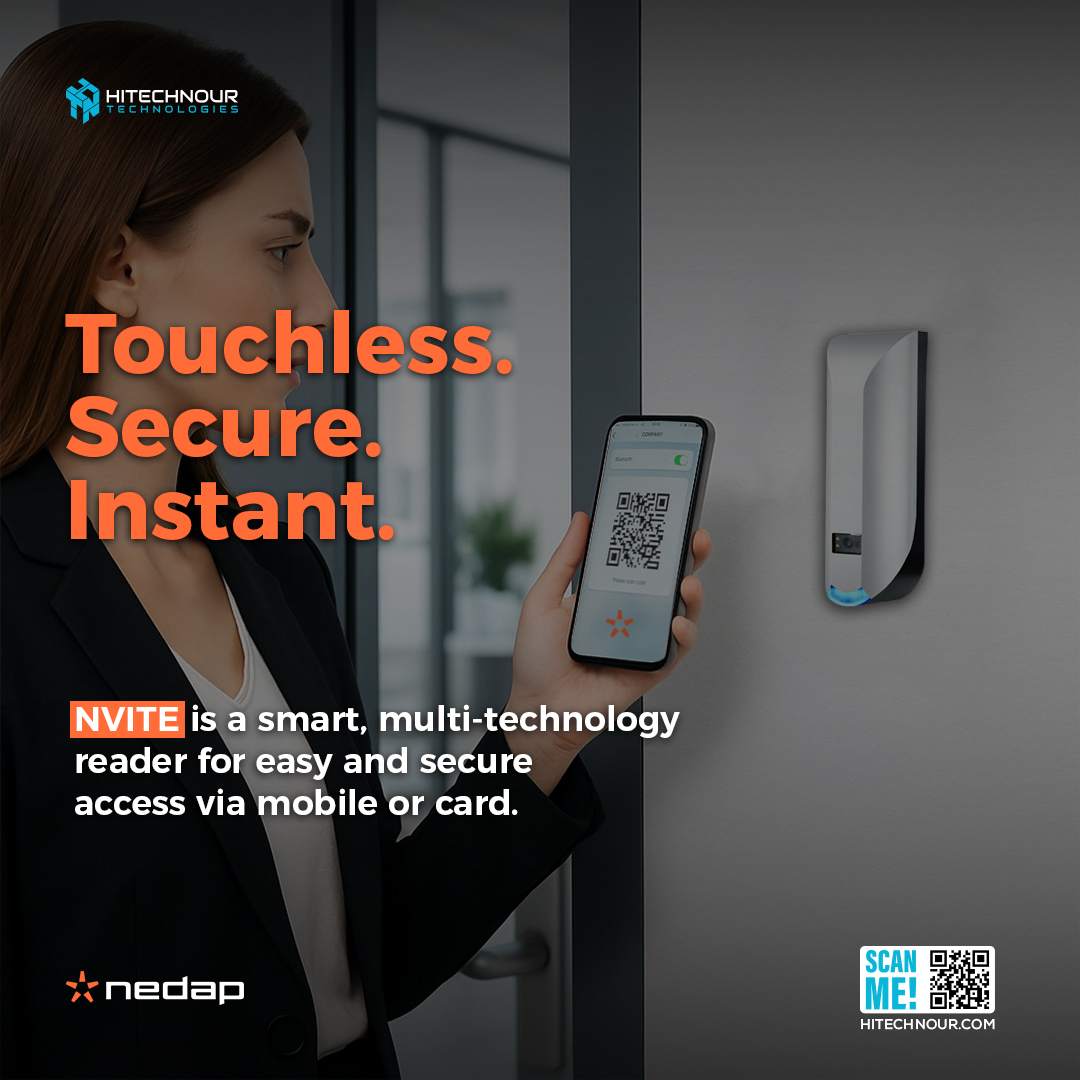 Hi_TechNour's tweet image. Touchless entry made easy with the NEDAP NVITE reader from HiTechNour!
Supports QR, RFID, BLE &amp;amp; NFC for secure, seamless access.
Upgrade now 👉 hitechnour.com
#HiTechNour #NVite #AccessControl